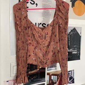 Reformation Sweetheart Neckline Puff Sleeve Top